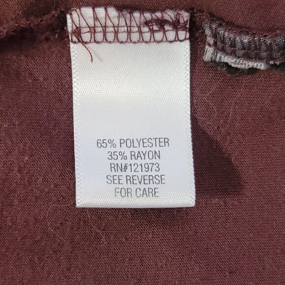 Simply Vera Vera Wang Women's Square Neck Pleated Tunic Top L Purple/Brown - Picture 5 of 11